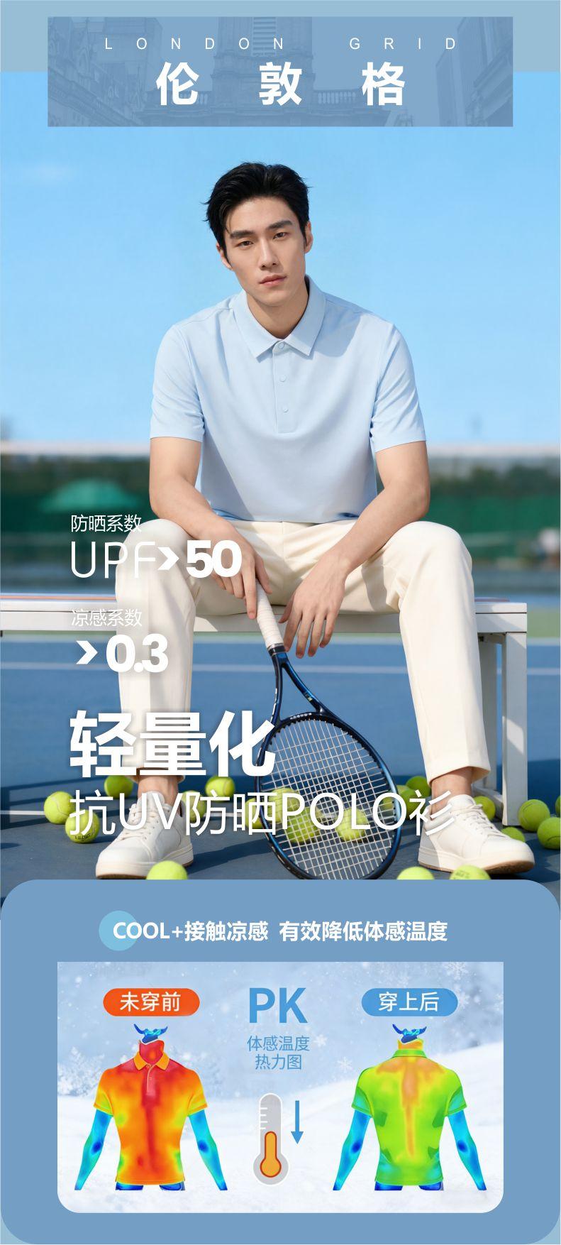 S550 160G 伦敦格 纯色无缝Polo衫 Polo衫 细节展示 启虎