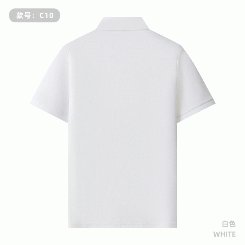 C10 220G 40支丝光长绒棉蜂巢珠地布 纯色Polo衫 白色 Polo 衫定制