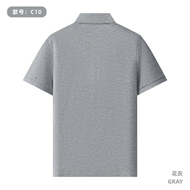 C10 220G 40支丝光长绒棉蜂巢珠地布 纯色Polo衫 花灰 Polo 衫定制