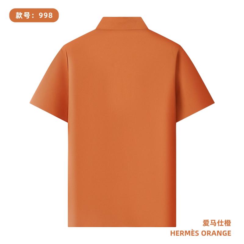 998 190G 新华夫格 纯色无缝Polo衫 爱马仕橙 Polo 衫定制
