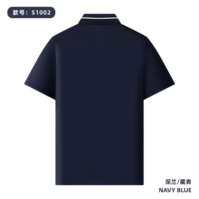 S1002 200G 亚麻大珠地 间色Polo衫 深兰/藏青 Polo 衫定制