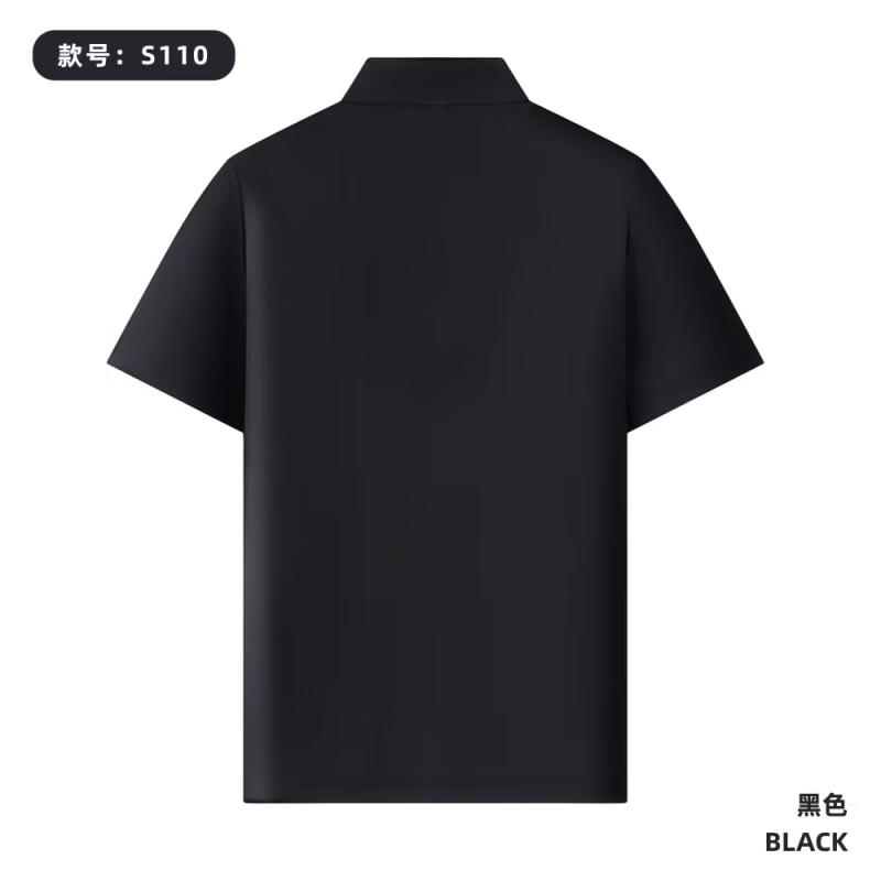 S110 180G 安踏格 纯色拉链款Polo衫 黑色 Polo 衫定制