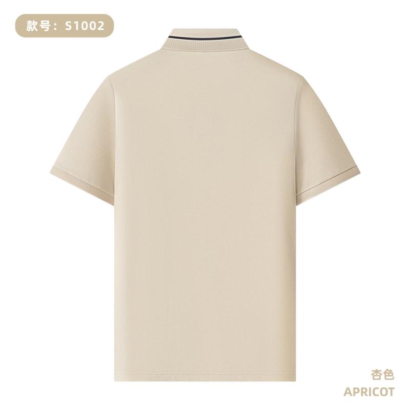 S1002 200G 亚麻大珠地 间色Polo衫 杏色 Polo 衫定制