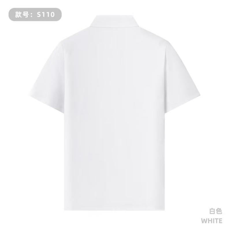 S110 180G 安踏格 纯色拉链款Polo衫 白色 Polo 衫定制