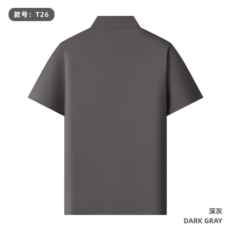 T26 165G 大皱四面弹 纯色Polo衫 深灰 Polo 衫定制