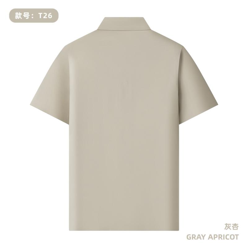 T26 165G 大皱四面弹 纯色Polo衫 灰杏 Polo 衫定制
