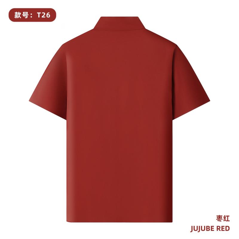 T26 165G 大皱四面弹 纯色Polo衫 枣红 Polo 衫定制
