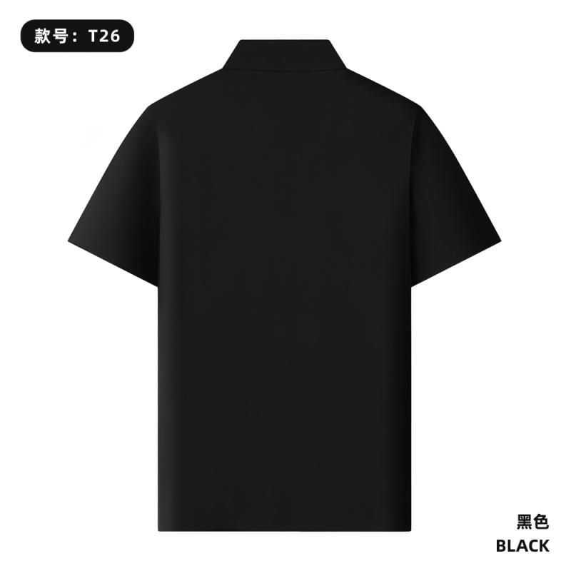 T26 165G 大皱四面弹 纯色Polo衫 黑色 Polo 衫定制