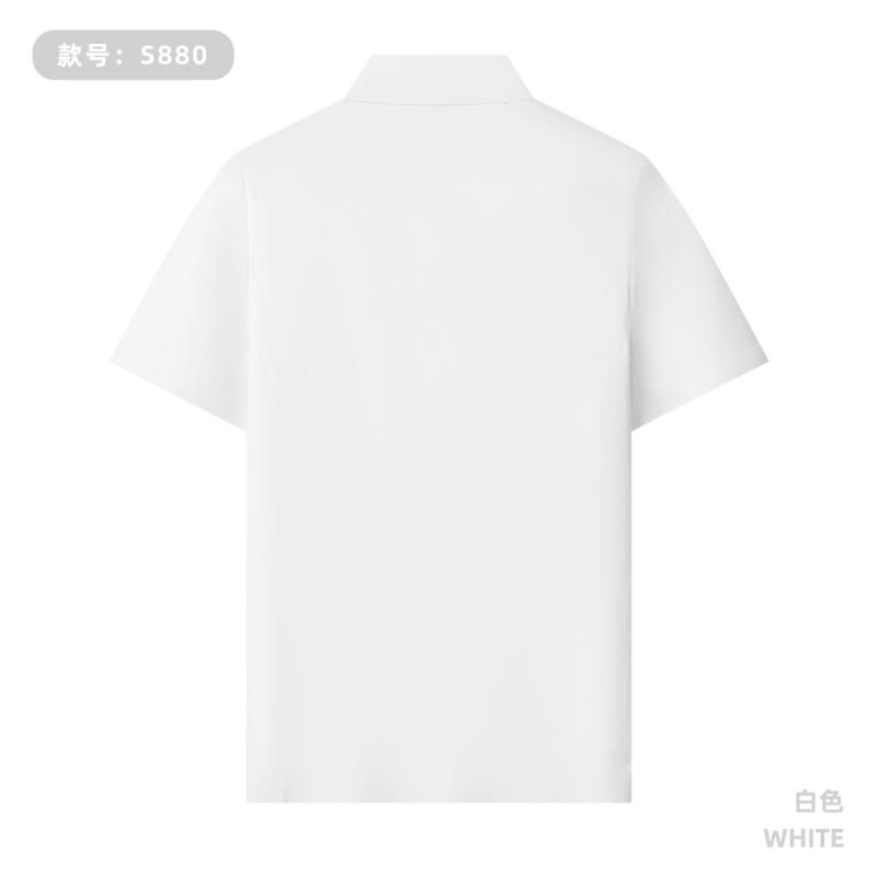 S880 190G 迪桑小皱 纯色无缝拉链款Polo衫 白色 Polo 衫定制