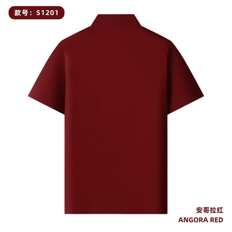 S1201 195G 100支丝光长绒棉 纯色Polo衫 安哥拉红 Polo 衫定制