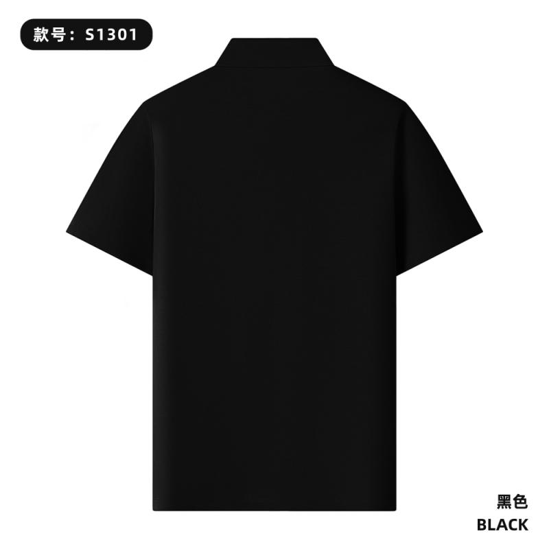 S1301 210G 60支棉+天丝莱赛尔 纯色Polo衫 黑色 Polo 衫定制