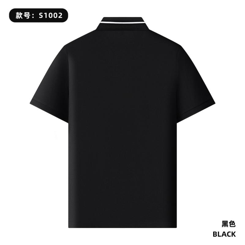 S1002 200G 亚麻大珠地 间色Polo衫 黑色 Polo 衫定制