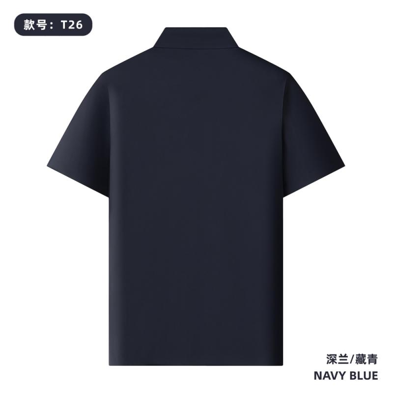 T26 165G 大皱四面弹 纯色Polo衫 深兰/藏青 Polo 衫定制