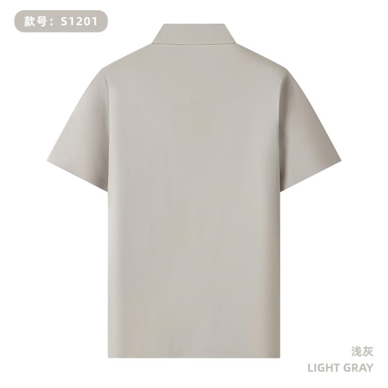 S1201 195G 100支丝光长绒棉 纯色Polo衫 浅灰 Polo 衫定制